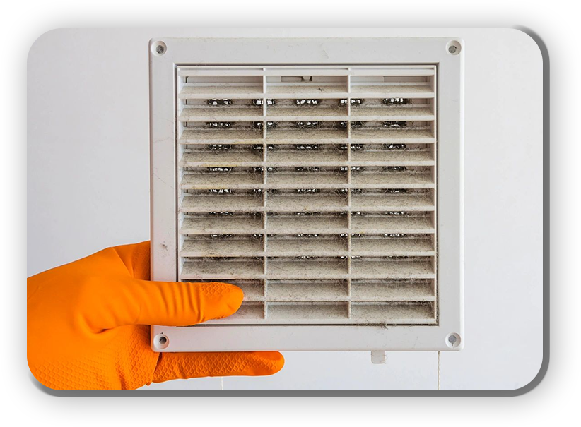 A hand is holding an air vent with the words " no ventilation."